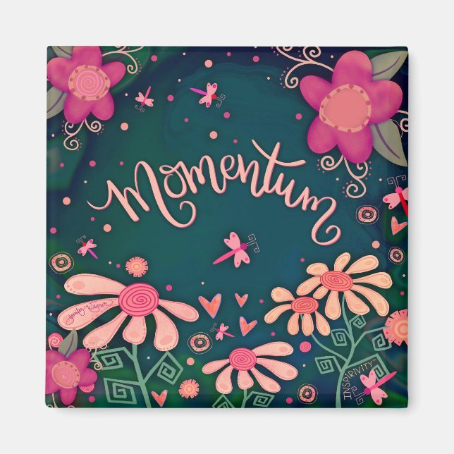 Imán Momentum Hearts Divertido Floral Dragonfly Inespir (Frente)