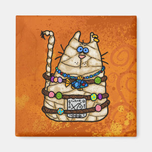 Imán momia de gato