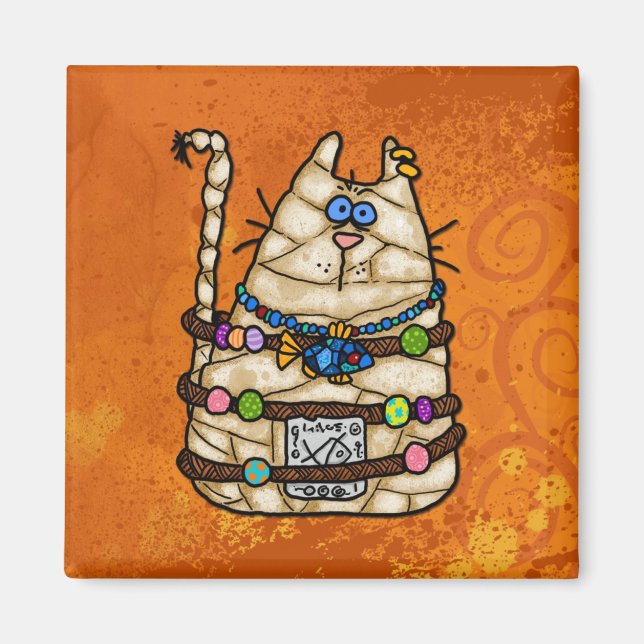 Imán momia de gato (Frente)