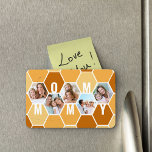 Imán Mommy Honeycomb Collage de fotos 5 Foto 5 Carta<br><div class="desc">Imán de fotos de Honeycomb, personalizado con 5 de tus fotos favoritas e impreso con un nombre de 5 letras, como MOMMY. El diseño presenta un collage de fotos en color beige crema y naranja quemado. Para colores alternativos y nombres de longitud diferentes, por favor navegue por mi tienda en...</div>