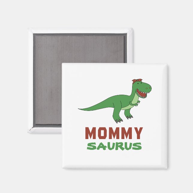 Imán Mommysaurus Dinosaur T-Rex Dino Día de la Madre (Anverso/Reverso)