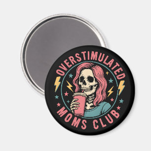 Imán Moms Club Skull Desordenado Mamá Vida