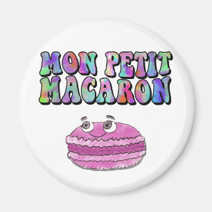 Imán Mon Petit Macaron Retro Tie Dye Groovy Textos