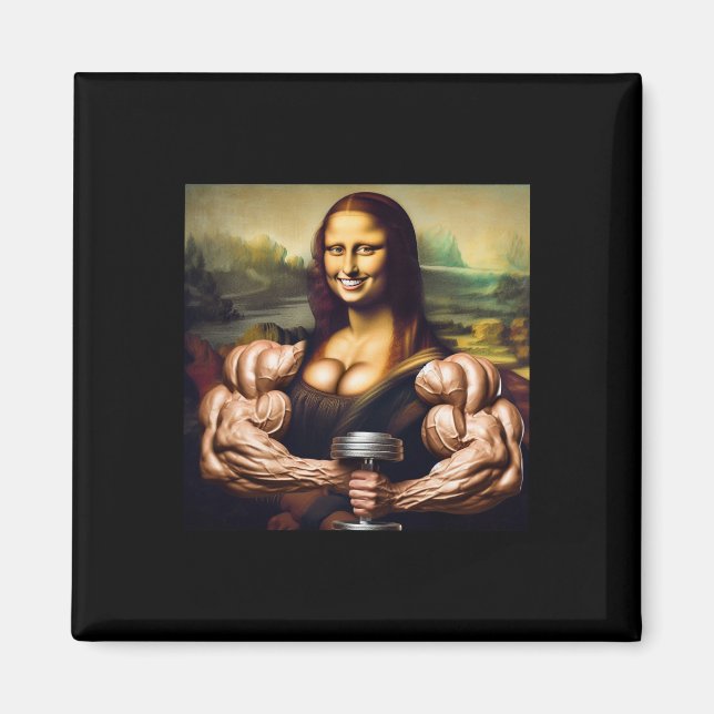 Imán Mona Lisa Bodybuilding Funny Gift 5 (Frente)