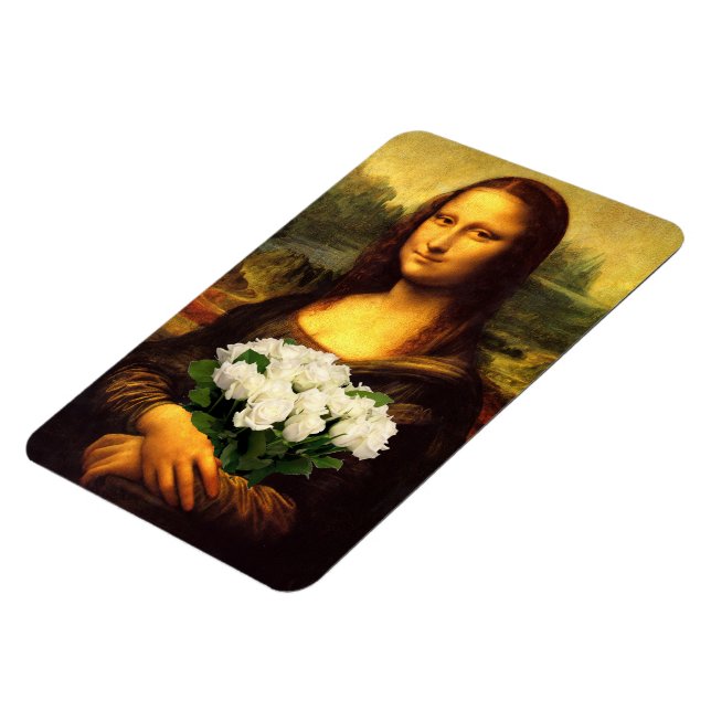 Imán Mona Lisa Con Bouquet De Rosas Blancas (Lado Izquierdo)