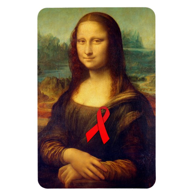 Imán Mona Lisa Con Cinta Roja (Vertical)