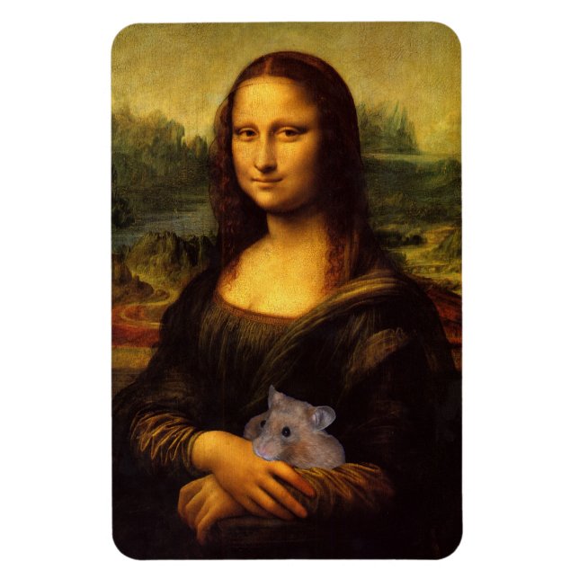 Imán Mona Lisa Con Hamster (Vertical)
