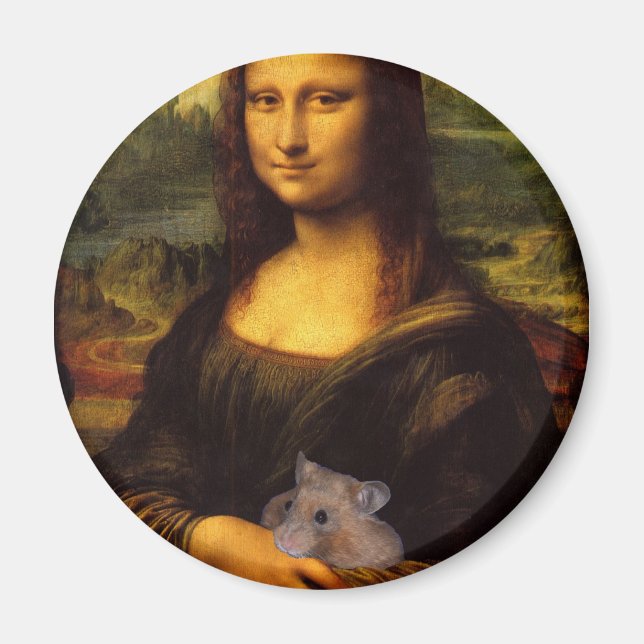 Imán Mona Lisa Con Hamster (Frente)