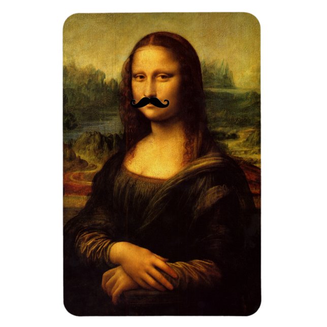Imán Mona Lisa Con Mustache (Vertical)