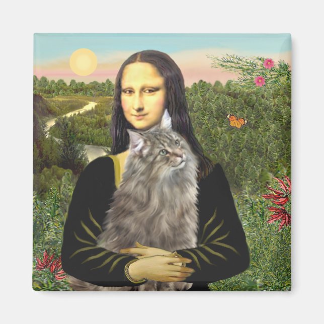 Imán Mona Lisa - Gato del bosque de Norweigan (Frente)