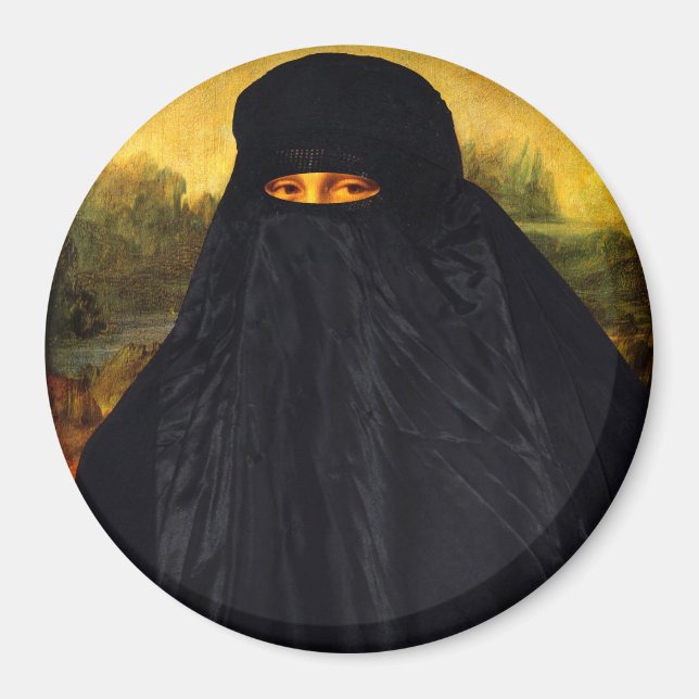 Imán Mona Lisa oculta detrás de Burqa (Frente)