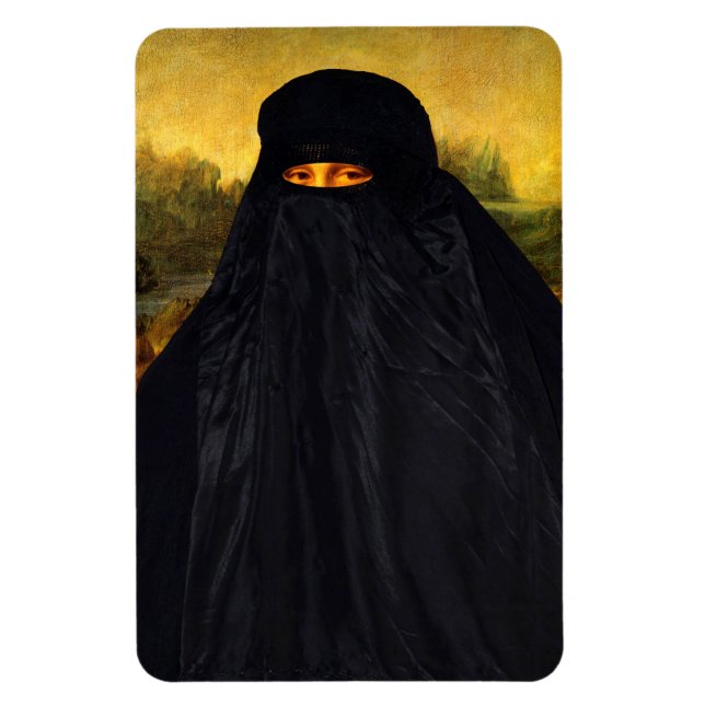Imán Mona Lisa oculta detrás de Burqa (Vertical)