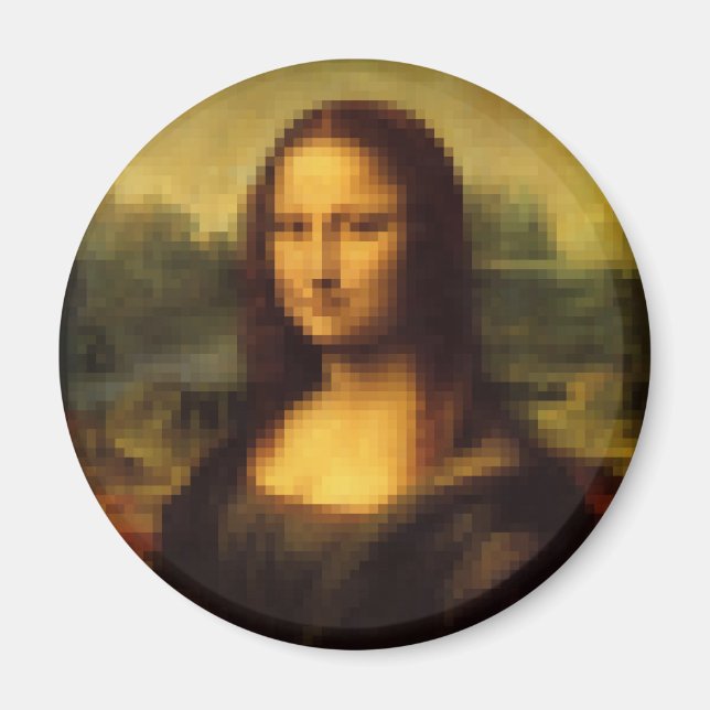 Imán Mona Lisa Pixelada (Frente)