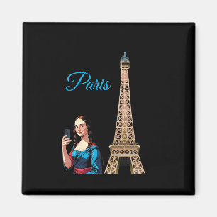 IMÁN MONA LISA TOMANDO SELFIE SURREALISTA PARÍS