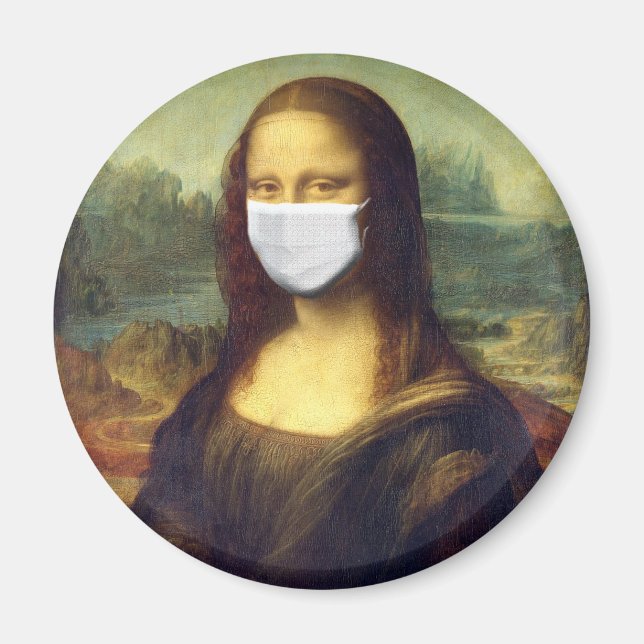 Imán Mona Lisa Vía Virus Corona (Frente)