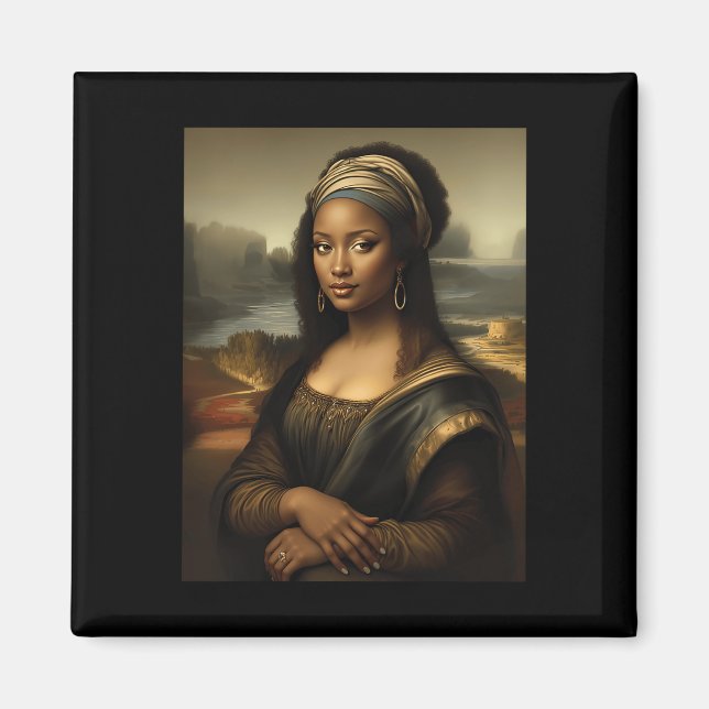 Imán Mona negra Lisa African American Black History Mon (Frente)