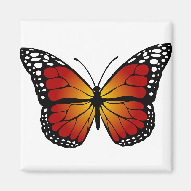 Imán Monarca de mariposa Resumen Arte de línea artístic (Frente)