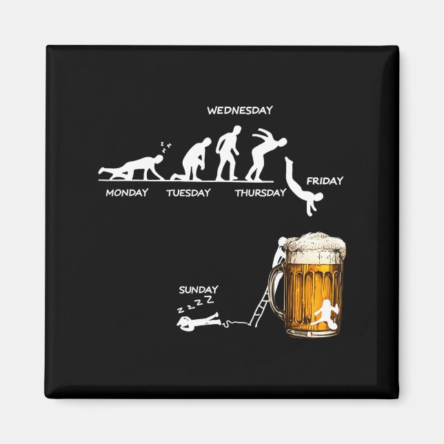 Imán Monday Tuesday Thursday Friday Saturday Sunday Bee (Frente)