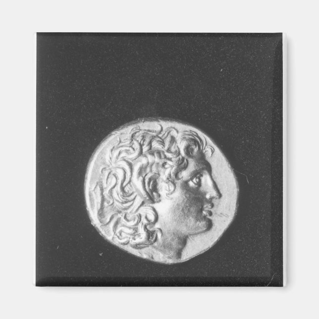 Imán Moneda con la cabeza de Alejandro Magno (Frente)
