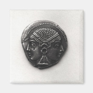 Imán Moneda de Lampsacus con una cabeza de Janiform