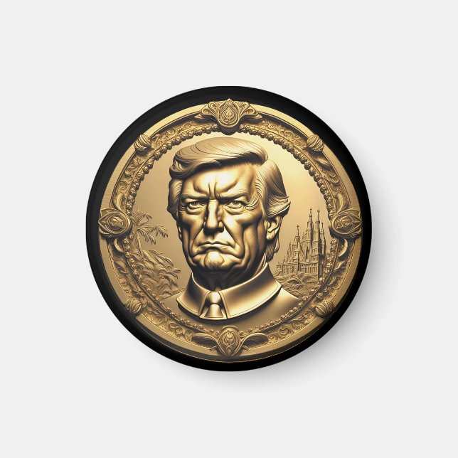 Imán Moneda de Moneda de Arte Colectiva de Oro de TRUMP (Frente)