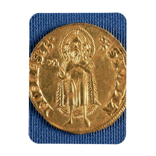 Imán Moneda de oro, con San Juan Bautista, siglo XVI (Vertical)