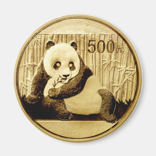 Imán Moneda de oro Panda (Frente)