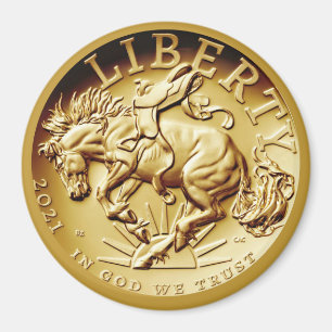 Imán Moneda del caballo de la libertad