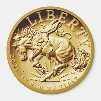 Imán Moneda del caballo de la libertad 