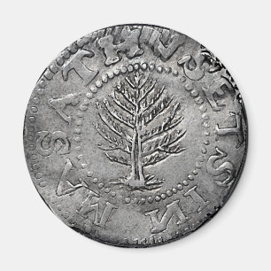 Imán Moneda del chelín del árbol de pino