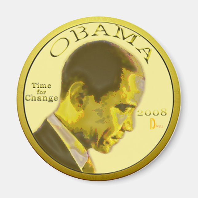 Imán MONEDA OBAMA Magnet (Frente)