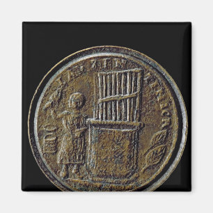 Imán Moneda romana que representa un órgano