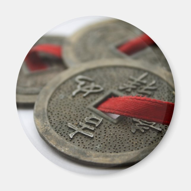 Imán Monedas chinas de buena suerte (Frente)
