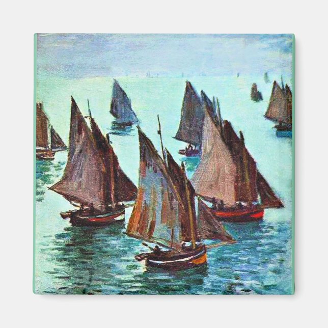 Imán Monet - Barcos de pesca, Mar tranquilo, obras de a (Frente)