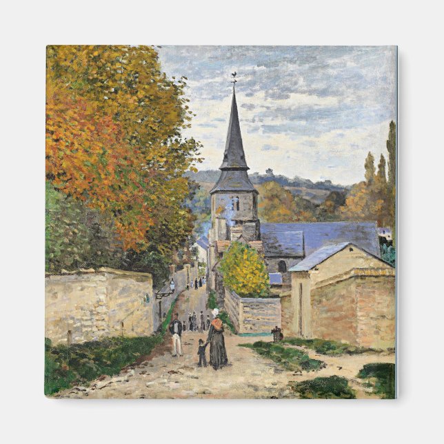 Imán Monet - Calle en Sainte-Adresse, arte fino, Magnet (Frente)