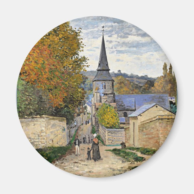 Imán Monet - Calle en Sainte-Adresse, arte fino, Magnet (Frente)