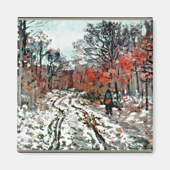 Imán Monet - Camino a través del bosque, efecto Nieve (Frente)