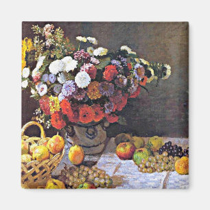 Imán Monet - Flores y fruta