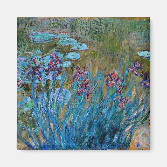 Imán Monet - Irises y lirios de agua (Frente)
