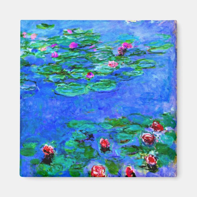 Imán Monet - Lilies de agua (rojo) (Frente)