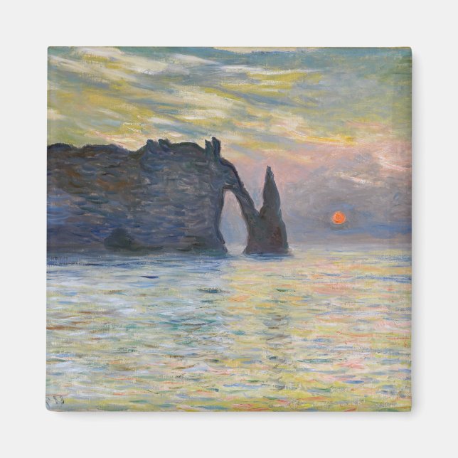 Imán Monet - Manneport, acantilado en Etretat, Sunset (Frente)