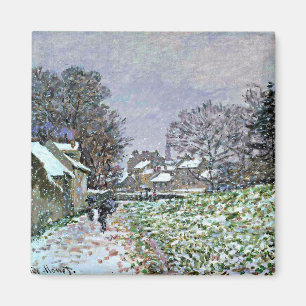 Imán Monet - Nieve en Argenteuil 2, famosa pintura