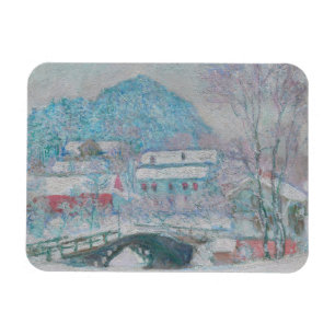 Imán Monet - Noruega, pueblo de Sandviken en la nieve