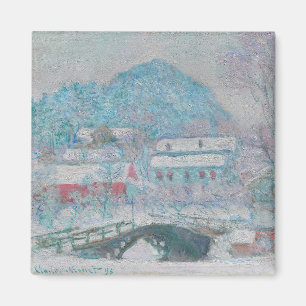 Imán Monet - Noruega, pueblo de Sandviken en la nieve