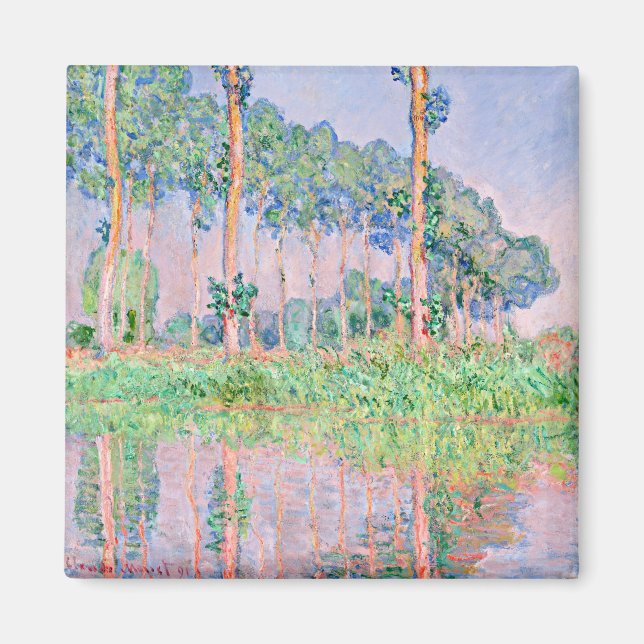Imán Monet - Poplares, efecto rosa (Frente)