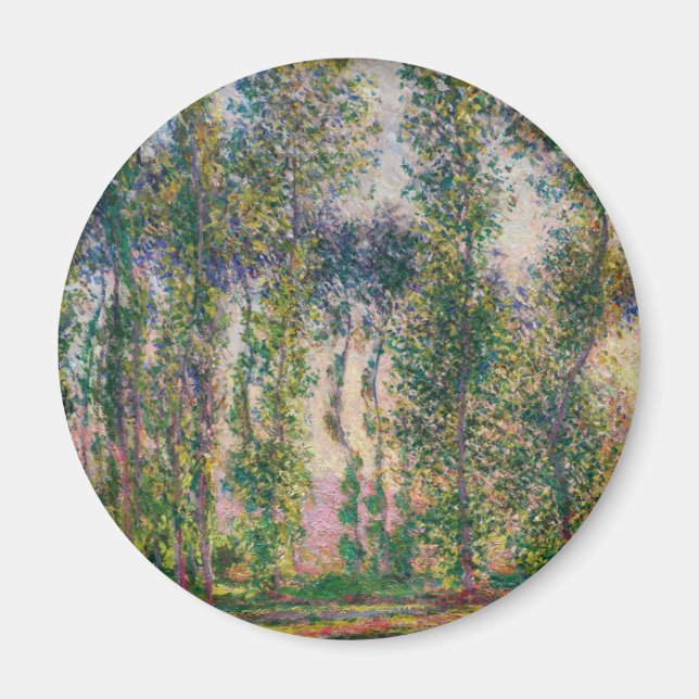 Imán Monet Poplars en Giverny Magnet (Frente)