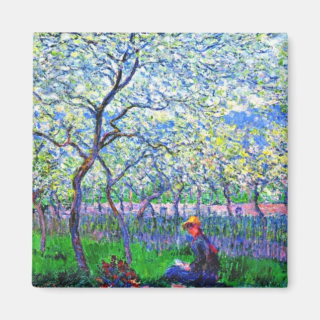 Imán Monet - Un huerto en primavera (Frente)