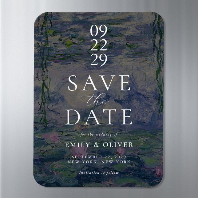 Imán Monet Water Lilies Wedding Save The Date (Subido por el creador)