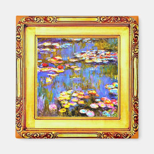 Imán Monet Waterlilies con marco, Bella Artes