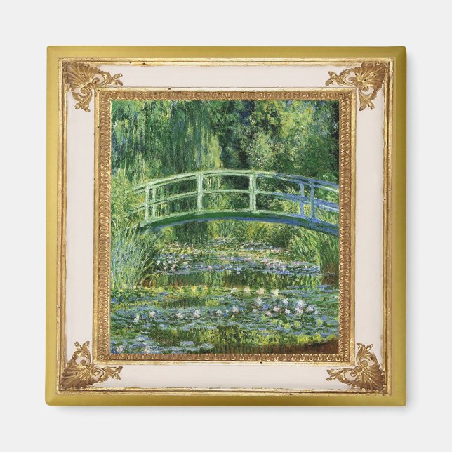 Imán Monet Waterlilies y Bridge Masterpiece Magnet (Frente)